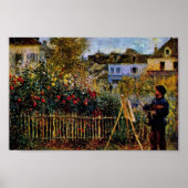 Monet schilderen in zijn tuin in Argenteuil Poster (Voorkant)