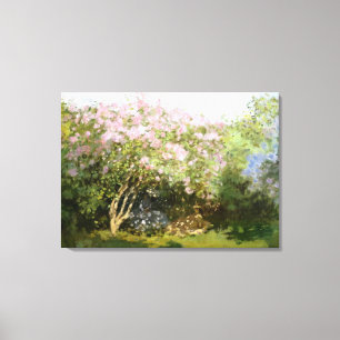 Monet - Seringen in de Zon Canvas Afdruk