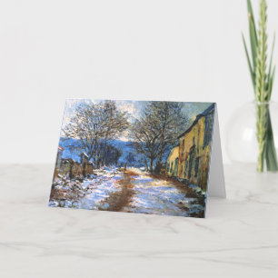 Monet - Sneeuw-effect bij Limetz, kunstdruk Kaart