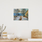 Monet - sneeuweffect in Limetz Poster (Keuken)