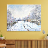 Monet - Sneeuwscène in Argenteuil Canvas Afdruk (Insitu (Woonkamer))