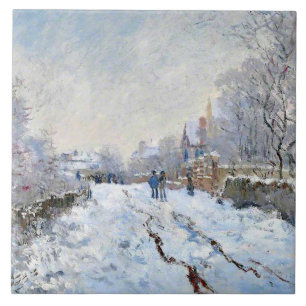 Monet - Sneeuwscène in Argenteuil Tegeltje