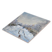 Monet - Sneeuwscène in Argenteuil Tegeltje (Zijkant)