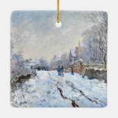 Monet - Snow Scene at Argenteuil Keramisch Ornament (Achterkant)