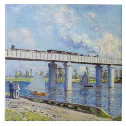 Monet - Spoorbrug in Argenteuil Tegeltje (Voorkant)