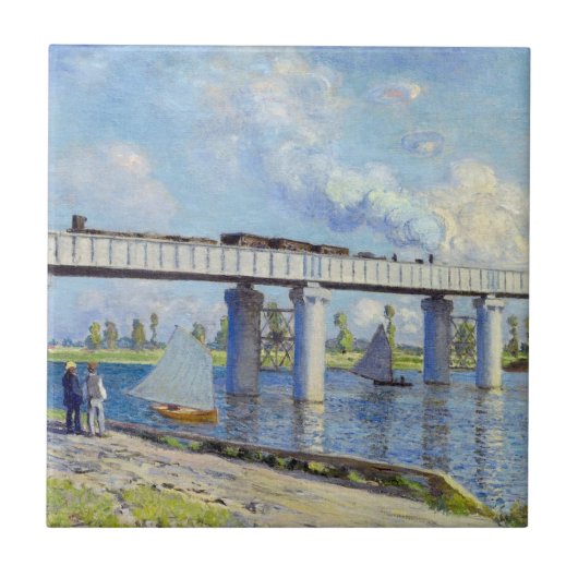 Monet: Spoorbrug in Argenteuil Tegeltje (Voorkant)