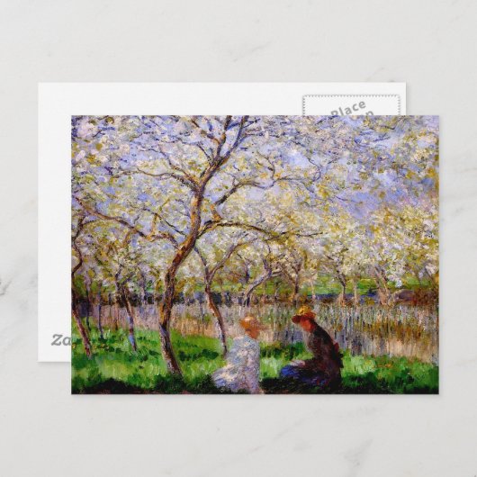 Monet - Springtime, kunstschilderij Briefkaart (Voorkant / Achterkant)