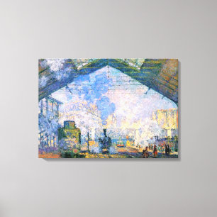 Monet - Station Saint-Lazare, kunst Canvas Afdruk