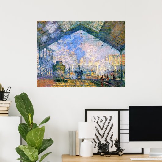 Monet - Station Saint-Lazare Poster (Thuiskantoor)