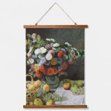 Monet  stilleven met bloemen en fruit