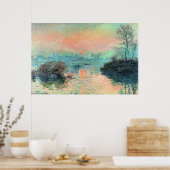 Monet - Sun-instelling op de zegen Poster (Keuken)