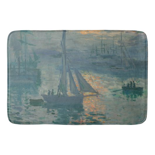 Monet Sunrise Marine Impressionisme Schilderen Badmat (Voorkant)