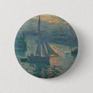 Monet Sunrise Marine Impressionisme Schilderen Ronde Button 5,7 Cm