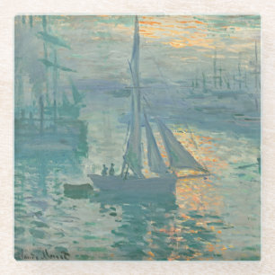 Monet Sunrise Sail Coaster Glazen Onderzetter