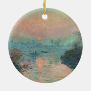 Monet Sunset fijn kunstschilderwerk Keramisch Ornament