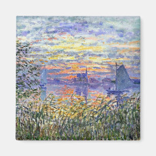 Monet - Sunset on the Seine, fijn kunstschilderij Magneet