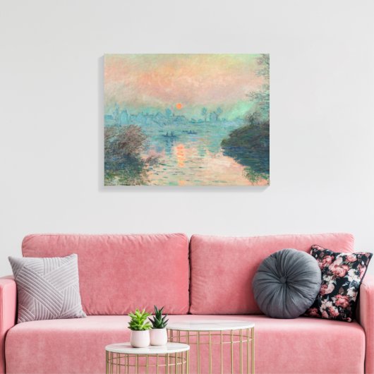 Monet Sunset Seine Fine Art Impressionisme Canvas Afdruk (Insitu (Woonkamer))