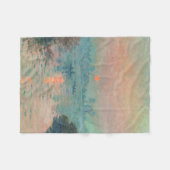 Monet Sunset Seine Fine Art Impressionisme Fleece Deken (Voorkant (Horizontaal))