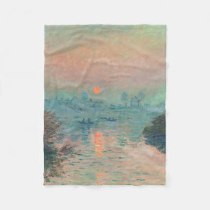 Monet Sunset Seine Fine Art Impressionisme Fleece Deken