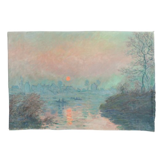 Monet Sunset Seine Fine Art Impressionisme Kussensloop (Voorkant)