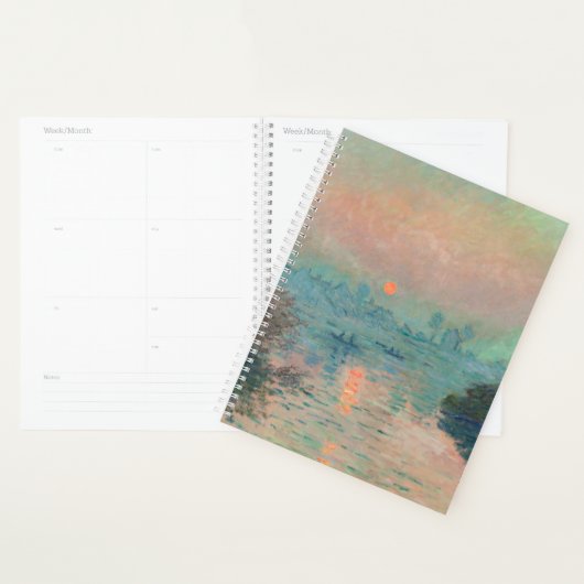 Monet Sunset Seine Fine Art Impressionisme Planner (Display)