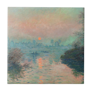 Monet Sunset Seine Fine Art Impressionisme Tegeltje