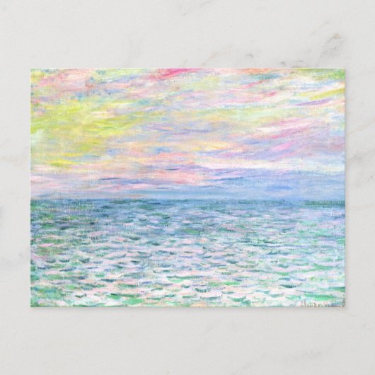 Monet - Sunset te Pourville, fijne kunst Briefkaart (Voorkant)