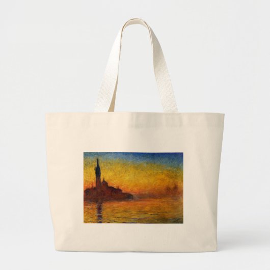 Monet Sunset Venetië Kleurrijke Impressionisme kun Grote Tote Bag (Voorkant)