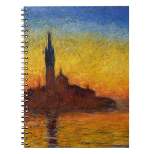 Monet Sunset Venetië Kleurrijke Impressionisme kun Notitieboek