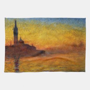 Monet Sunset Venetië Kleurrijke Impressionisme kun Theedoek