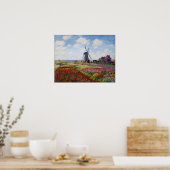 Monet terrein van tulpen met Poster van de windmol (Keuken)