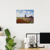Monet terrein van tulpen met Poster van de windmol (Thuiskantoor)