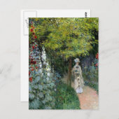 Monet - The Garden Hollyhocks Briefkaart (Voorkant / Achterkant)
