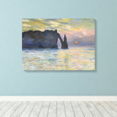 Monet - The Manneport, Cliff at Etretat, Sunset Canvas Afdruk (Insitu (Houten vloer))