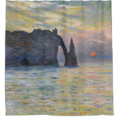Monet - The Manneport, Cliff at Etretat, Sunset Douchegordijn (Voorkant)