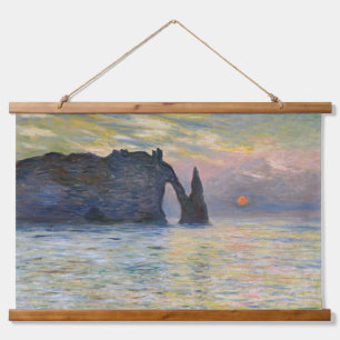 Monet - The Manneport, Cliff at Etretat, Sunset Hangend Wandkleed