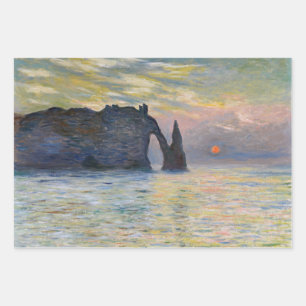 Monet - The Manneport, Cliff at Etretat, Sunset Inpakpapier Vel