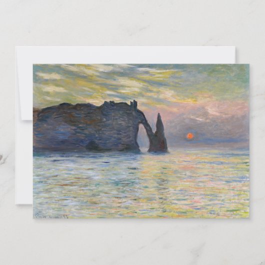 Monet - The Manneport, Cliff at Etretat, Sunset Kaart (Voorkant)