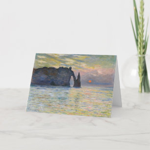 Monet - The Manneport, Cliff at Etretat, Sunset Kaart