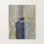 Monet - The Manneport, Cliff at Etretat, Sunset Legpuzzel (Verticaal)