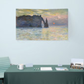 Monet - The Manneport, Cliff at Etretat, Sunset Spandoek (Beurs)