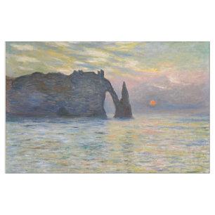 Monet - The Manneport, Cliff at Etretat, Sunset Stof