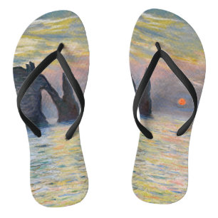 Monet - The Manneport, Cliff at Etretat, Sunset Teenslippers