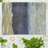 Monet - The Manneport, Cliff at Etretat, Sunset Theedoek (Gevouwen)