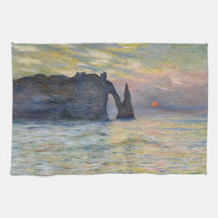 Monet - The Manneport, Cliff at Etretat, Sunset Theedoek