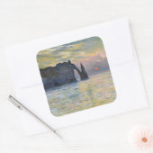 Monet - The Manneport, Cliff at Etretat, Sunset Vierkante Sticker (Envelop)