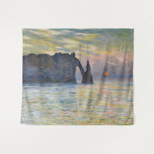 Monet - The Manneport, Cliff at Etretat, Sunset Wandkleed