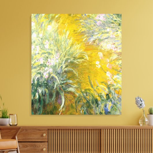 Monet,The Path through the Irises Canvas Afdruk (Insitu (Woonkamer))