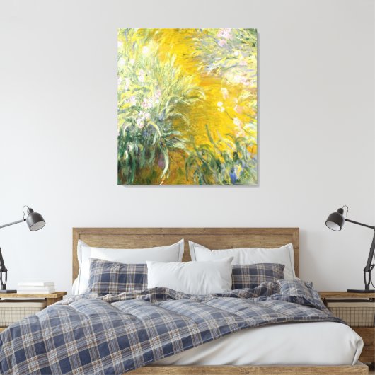 Monet,The Path through the Irises Canvas Afdruk (Insitu (Slaapkamer))