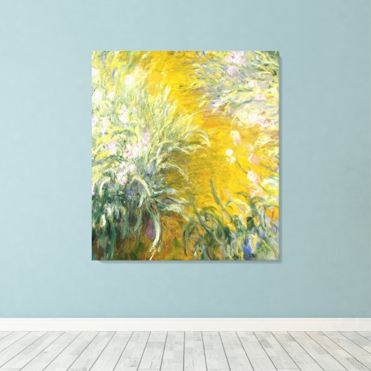 Monet,The Path through the Irises Canvas Afdruk (Insitu (Houten vloer))